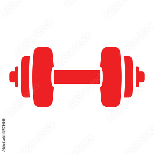 Bold red dumbbell logo design for strength or workout gym branding