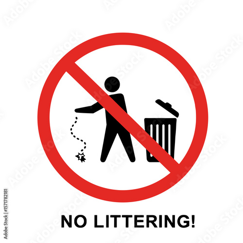 No littering sign showing person discarding trash in public space. SVG on a transparent background, intended for public places and urban environment.