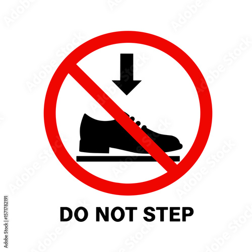 Prohibitory sign "Do not step", SVG on a transparent background. SVG on a transparent background, intended for public places and urban environments.