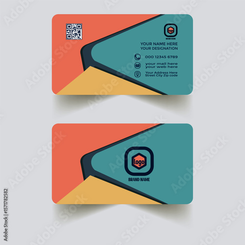 Modern business card or visiting card template design 