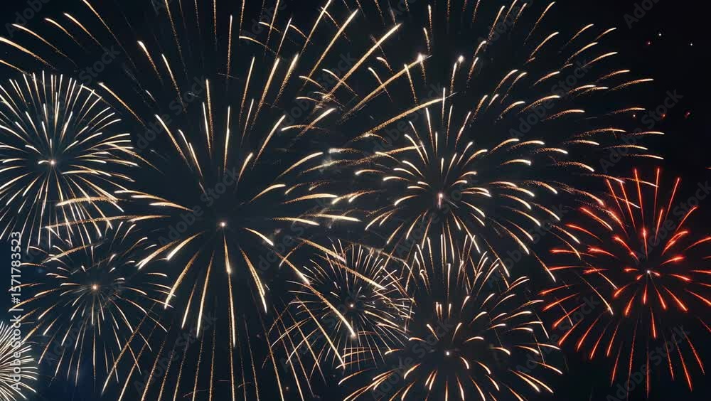 Fête nationale célébration feu d’artifice aux couleurs du drapeau français vidéo arrière-plan









