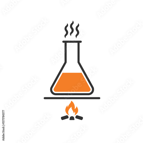 A science lab beaker vector icon