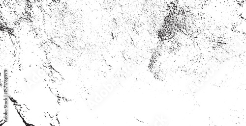 Monochrome texture composed of irregular graphic elements. Distressed uneven grunge background. Abstract vector illustration. Overlay for interesting effect and depth. Isolated on white background.