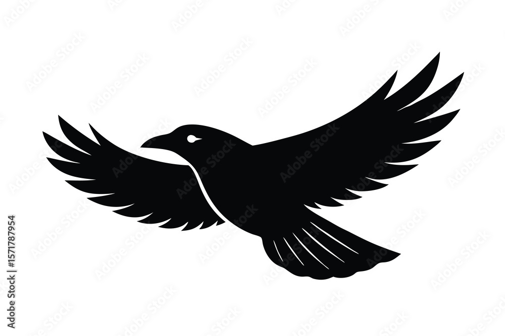 Fototapeta premium raven flying vector icon