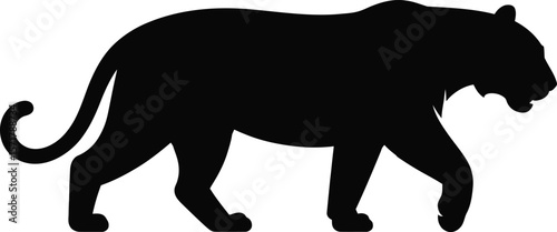 Black Tiger Silhouette Vector Illustration