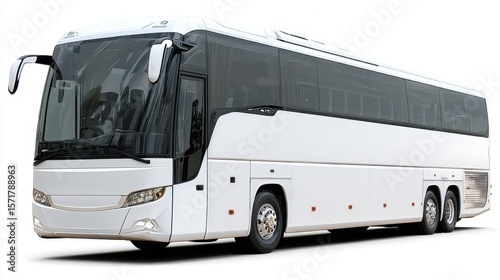 Sleek Tourist Coach on Bright Background: A Modern Transport Solution for Holiday Makers