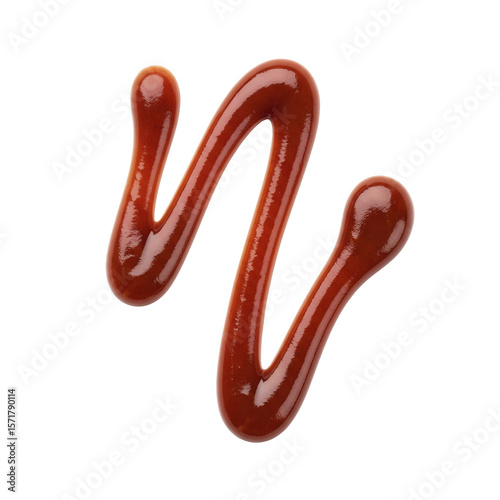 Принти на полотні Barbecue sauce drizzle on transparent background