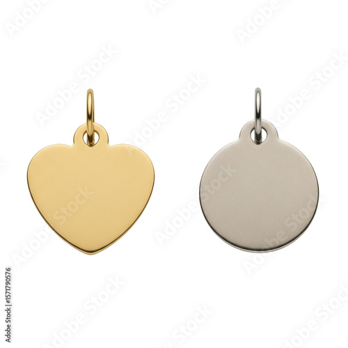 Fotografie Blank gold and silver pet ID tags
