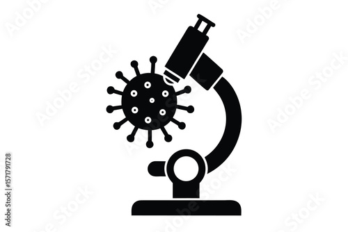 virus under microscope vector icon