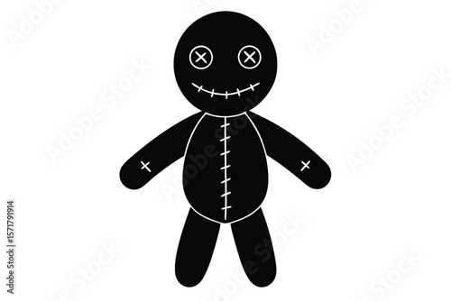voodoo doll silhouette vector icon