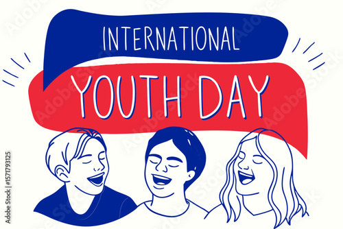 Three teenagers laughing and celebrating International Youth Day  
