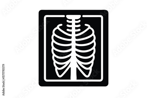 x ray bones vector icon