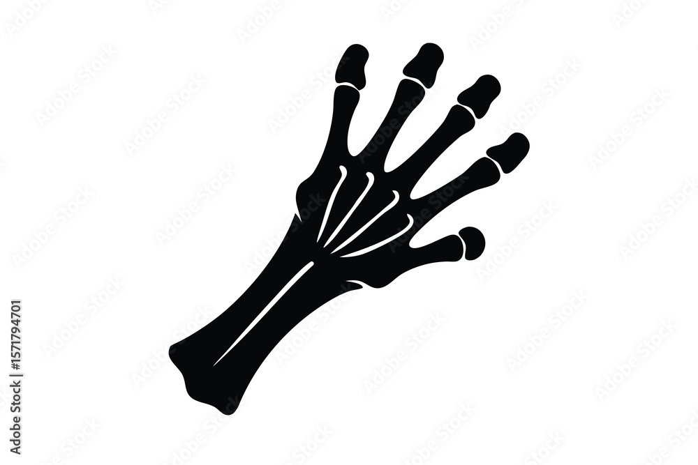 Obraz premium bone hand silhouette vector icon