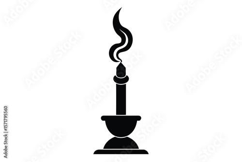 candlestick with smoke vector icon