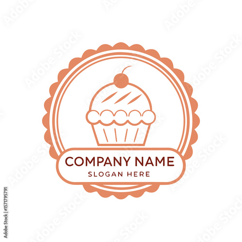 Delicate cupcake logo design
