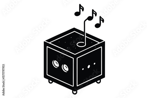 cursed music box vector icon
