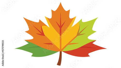 Golden autumn: leaves in autumn colors as a vector illustration.