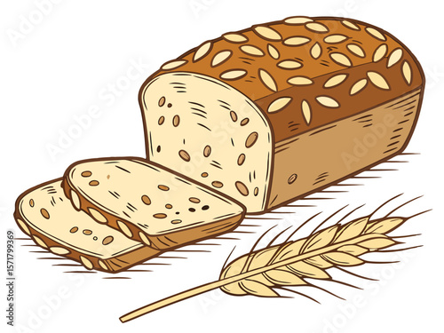 Crispy, freshly baked whole grain bread.