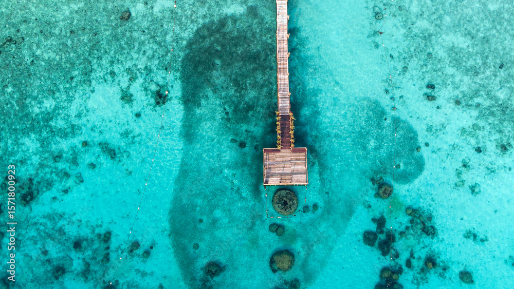 Aerial view of jetty in Lang Tengah, Malaysia Aerial view of jetty in Lang Tengah, Malaysia