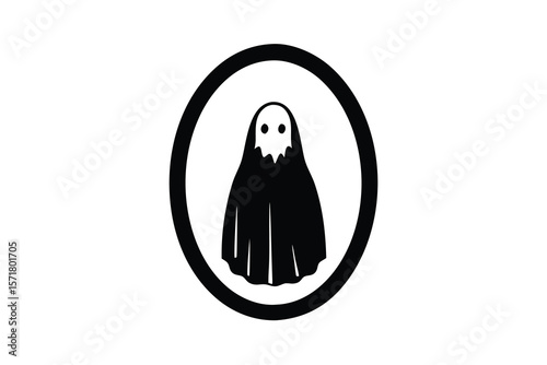 ghost coming out of mirror vector icon