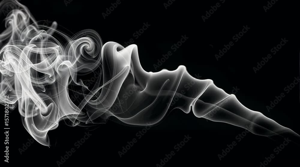 White Smoke on Black Background
