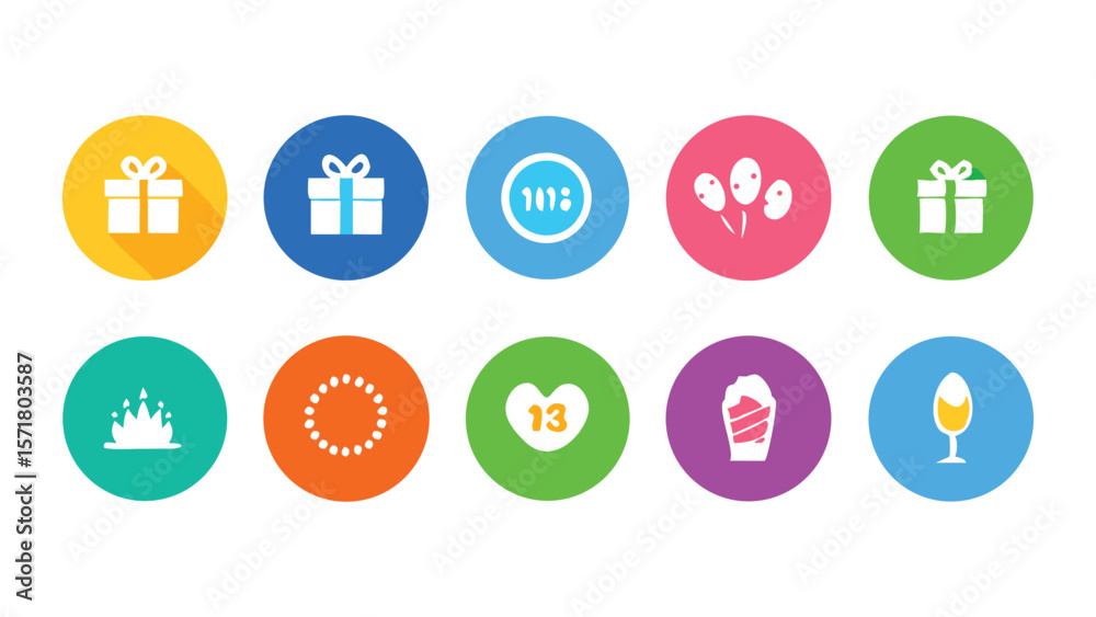  Party and Celebration Icon set, vector illustration