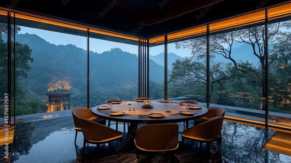 Fototapeta premium restaurant in the morning