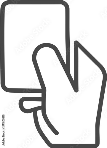 Card game, hand holding and playing card game icon in Line Style. Playing card casino, poker game, joker card icons. Last card editable vector illustration 