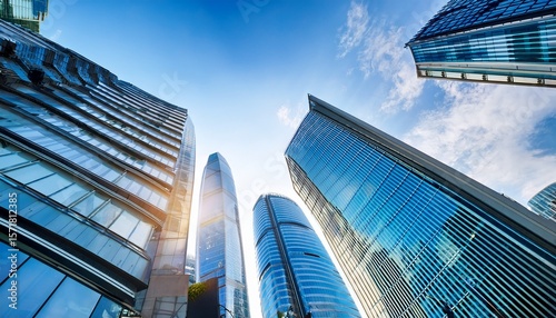 urban perspective of contemporary office buildings in the city london emphasizing business growth innovation and global financial influence