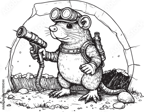 Underground Inventor: Curious Rodent with Gadgets