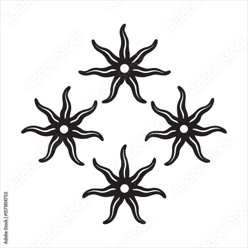 brittle star silhouette vector