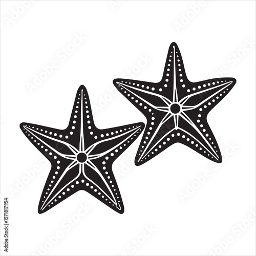 brittle star silhouette vector