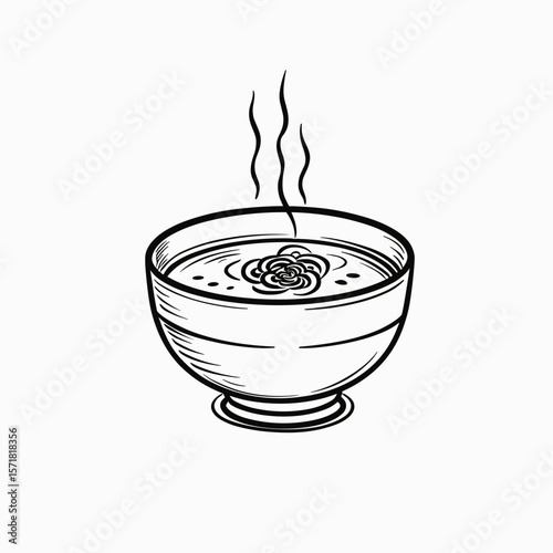 Bowl of steaming noodles on white background representing comfort food  