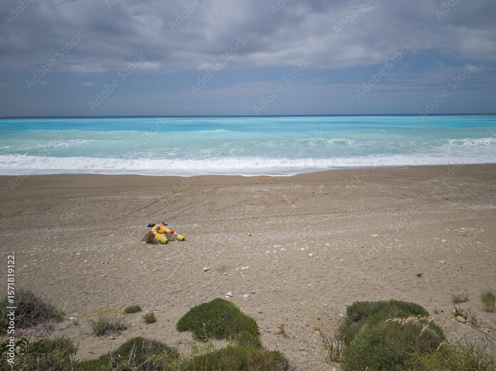 Obraz premium Panorama of Lefkada near Gialos beach, Greece