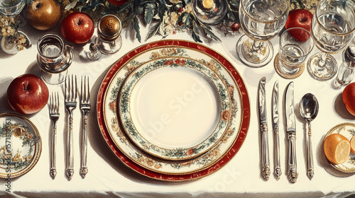 Table Setting Design (Table Layout for Meals) This involves the arrangement of utensils, plates, and glasses according to etiquette for meals. 