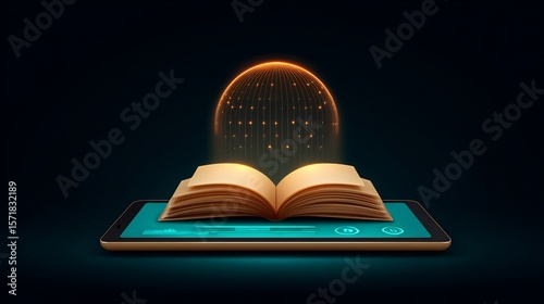 Digital book online learning education technology ebook future of reading and knowledge innovation concept halloween concept