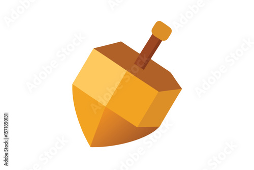 Single Wooden Dreidel With Classic Look
