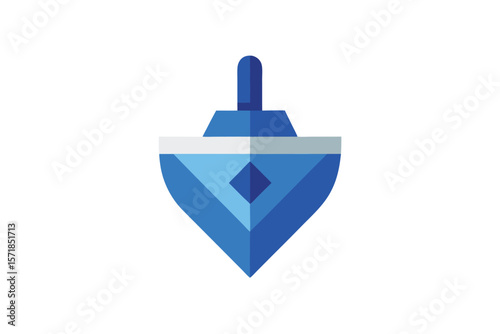 Hanukkah Dreidel Icon With Glossy Ceramic Texture