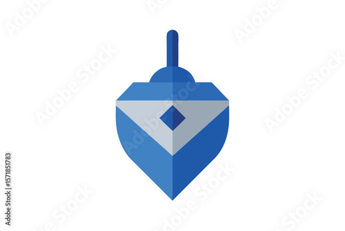 Hanukkah Dreidel Icon With Glossy Ceramic Texture
