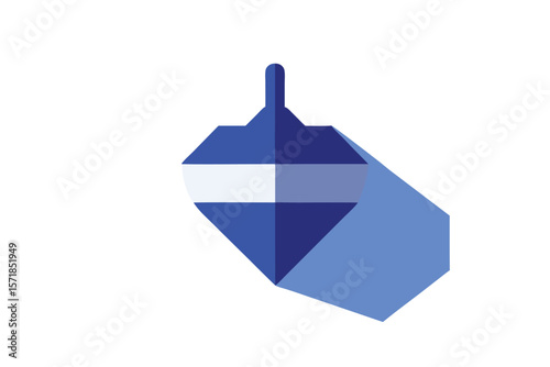 Dreidel Shadow Icon In Blue White Gradient