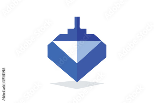 Dreidel Shadow Icon In Blue White Gradient