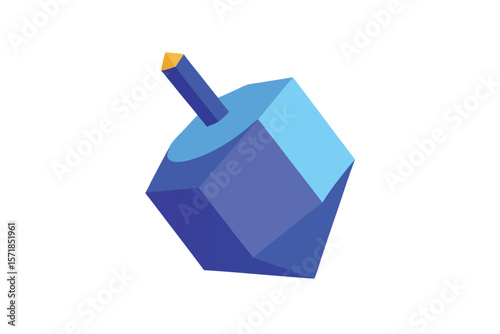 Dreidel In 3D Floating Style On White
