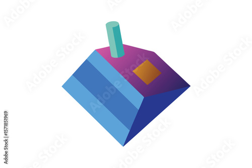 Dreidel In 3D Floating Style On White