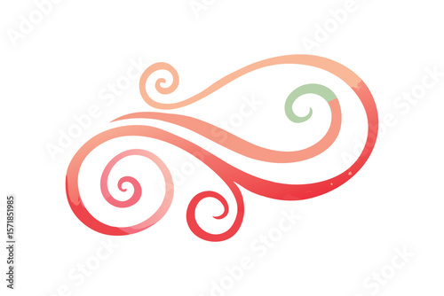 Delicate Watercolor Strokes With Festive Swirl Effects