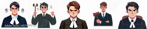 angry expression judge character vector