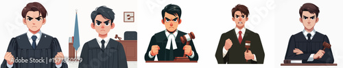 angry expression judge character vector
