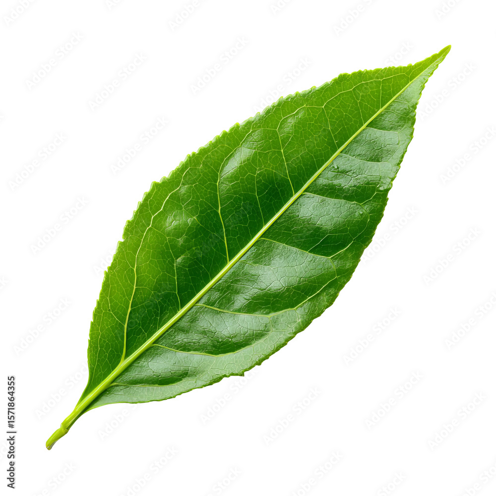 Obraz premium Green leaf isolated on white background