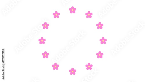 Retro and cute flower circle background