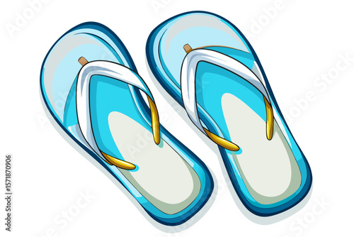 vector of White flip flops on white isolated background