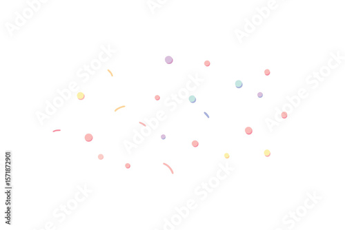 Soft Watercolor Gradient With Falling Confetti On Transparent